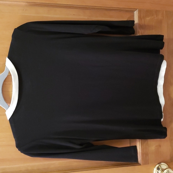 COTE FEMME Cardigan & Tank Top Set, Ultra soft & Stretchy 3/4 Sleeve Black White - Picture 5 of 7